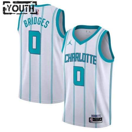 Dres Charlotte Hornets Miles Bridges 0 Jordan 2022-23 Association Edition Bijela Swingman - Dječji